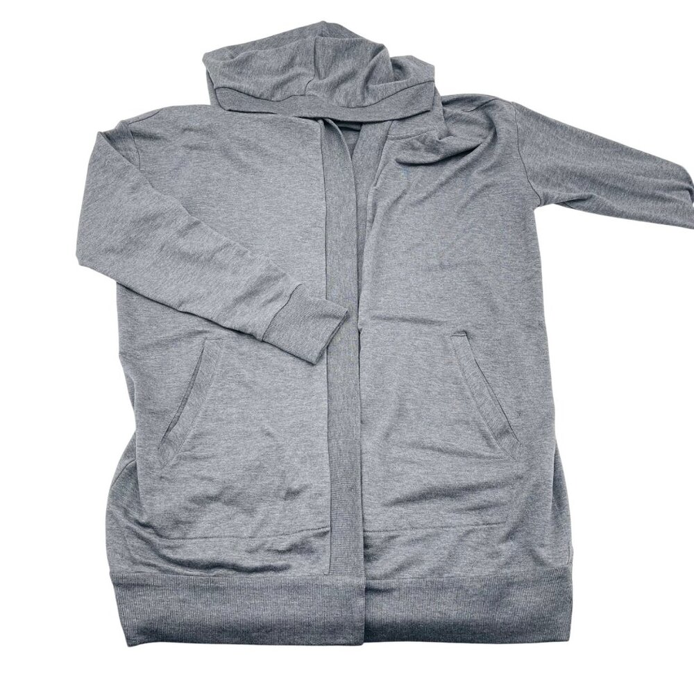 Eileen‎ Fisher Gray Hooded Cardigan XS 100% Tencel Long Sleeve Lightweight